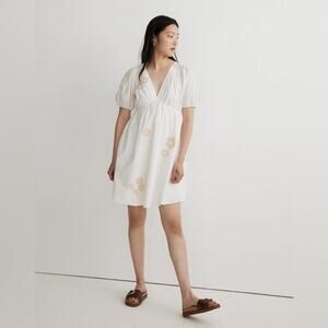 Madewell White Floral Mini Dress